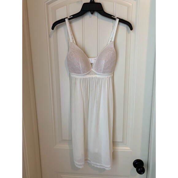 ON GOSSAMER WOMENS BABYDOLL CHEMISE NIGHTGOWN LINGERIE SIZE 36B IVORY - Picture 1 of 6